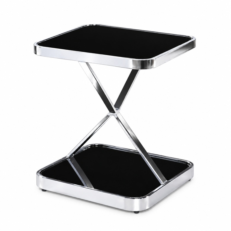 TAVOLINE DITE D-205 SILVER/WHITE 50X50X55CM