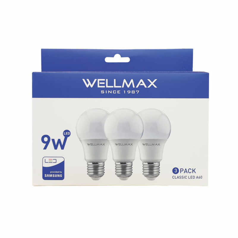 POQA WELLMAX SET 1/3 A60 9W E27 6500K
