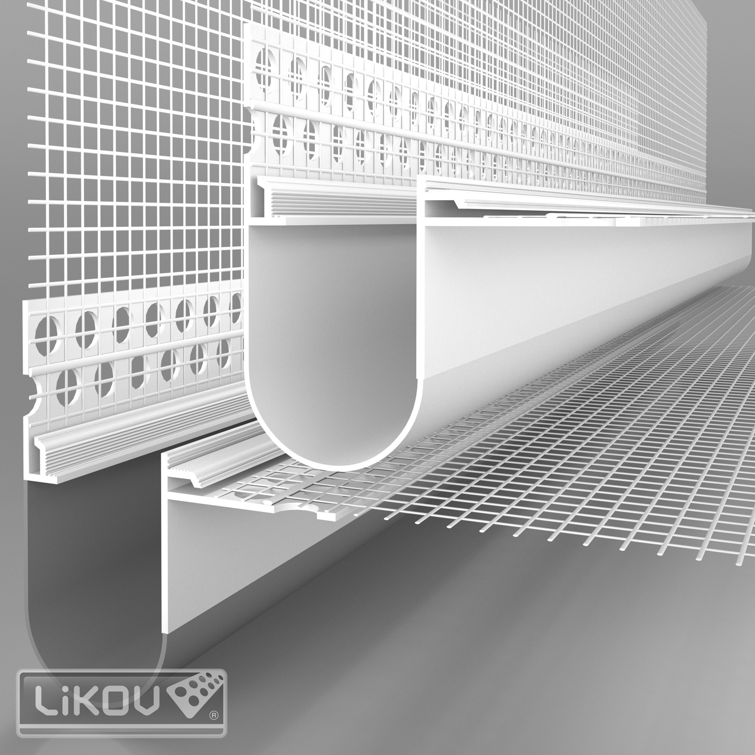 LIK PROFIL LIDHJE KENDORE FASADE+LEVIZJE LD-NH PVC 90Â° 06/2,5m  2D 180.0625