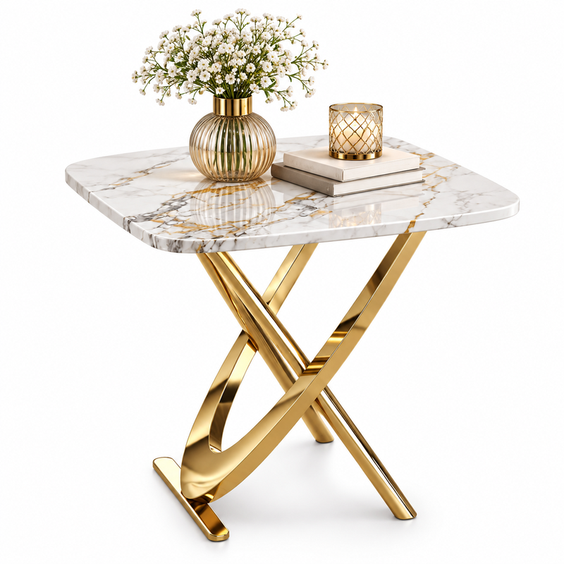 TAVOLINE ANSORE 2183 50X50X55CM GOLD