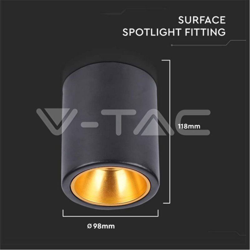 DRITE V-TAC GU10 R BK 6691