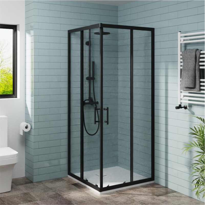 KABIN NATURE BLACK / TRANSPARENT 90*90*200cm SQ90-T-BLK PA SHIN 1/1