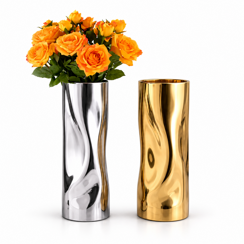 VAZO DEKORUESE G3-39 SILVER K171  11x27cm