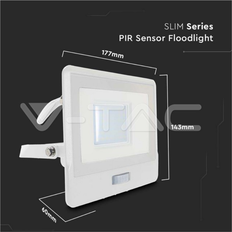 REFLEKTOR V-TAC ME SENSOR 30W SAMSUNG CHIPS WH 20300 6500K