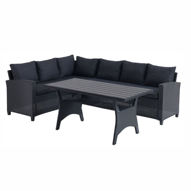 GARDEN SET TDH-GG0525 CORNER SOFA+TABLE BLACK 3/1