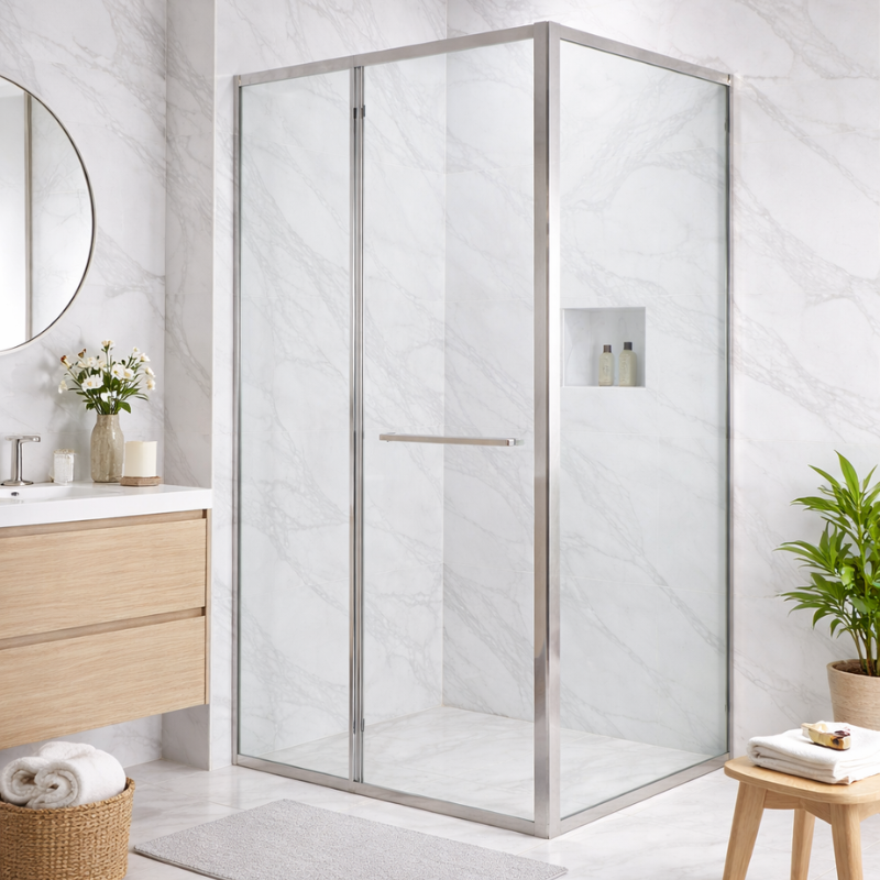 KABINE GRACE 120*90*200cm/10mm 999C SHINY SILVER