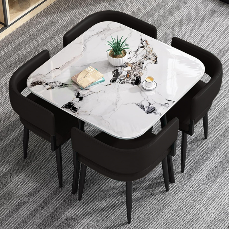 SET TAVOLINE KUZHINE 909 80X80CM ME 4KARRIKA BARDH ZI