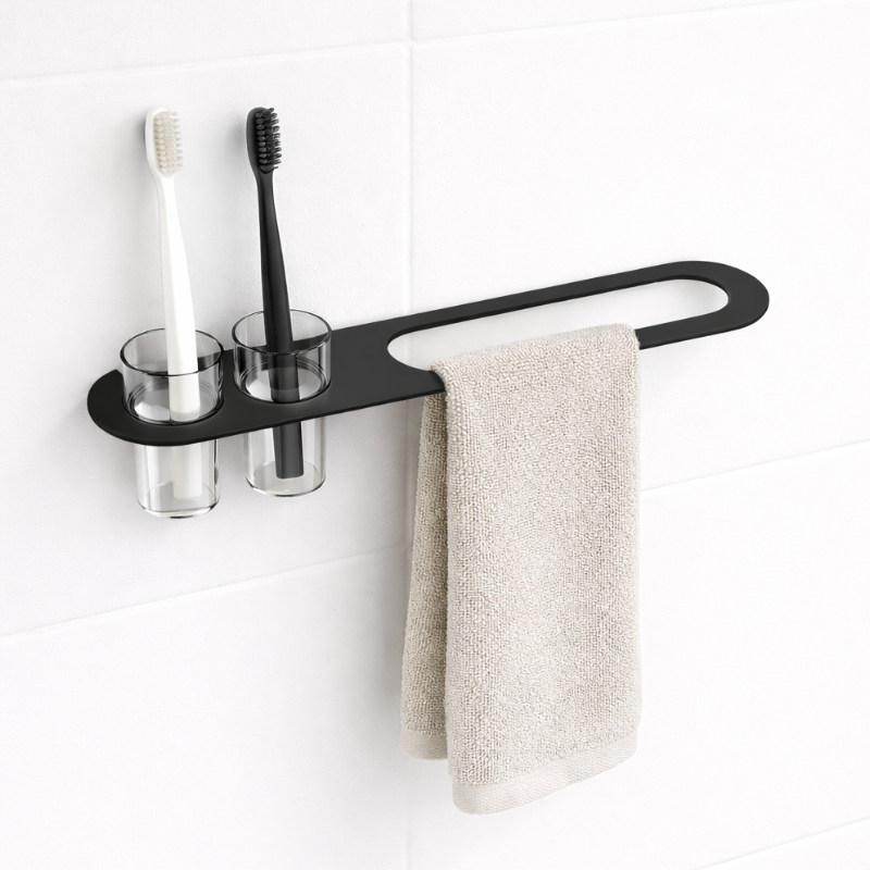 RAFT PER PESHQIR + GOTA PER BRUSHA GRACE BLACK 811187D-A28 3/1