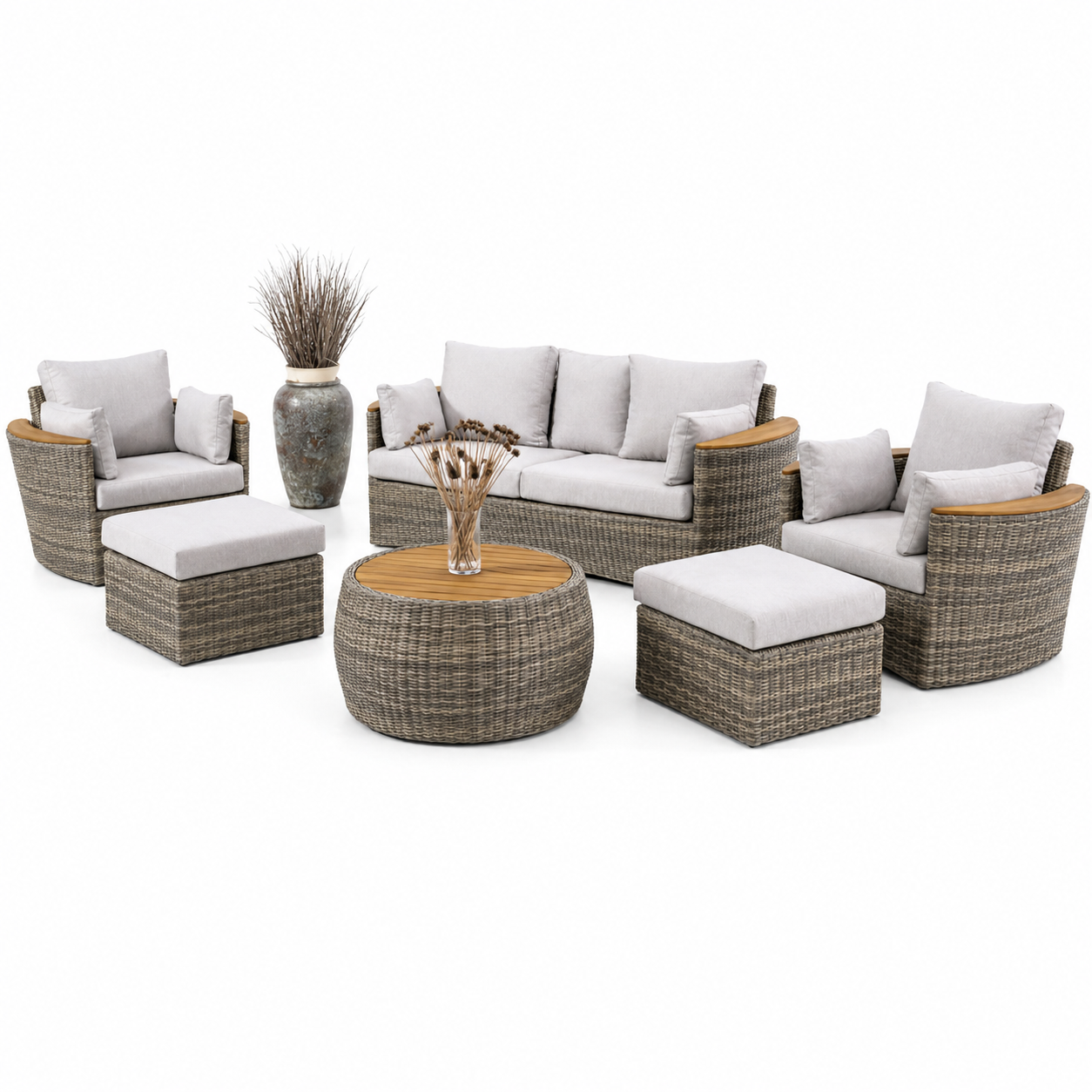 SET KOPSHTI RATAN MYD2301S 2+1+1+2TABURE +2TAVOLINA FI75 3/1