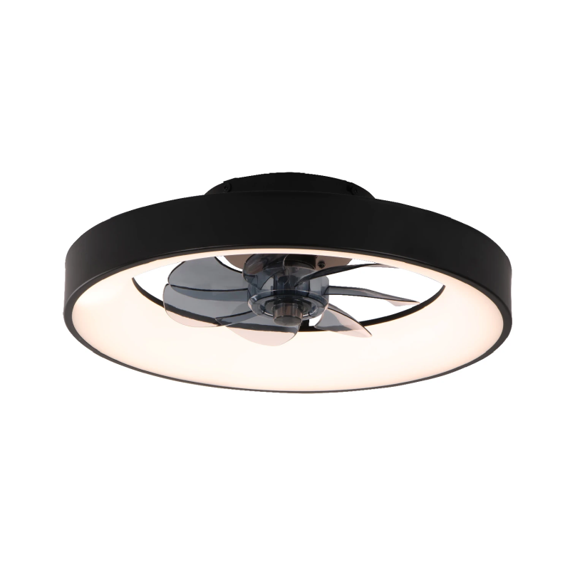 FLLADITESE LLUSTER BLACK FAN6687BK 7 BLADES ABS REMOTE CONTROL & TIMER LED 34W 3332L AC8.26
