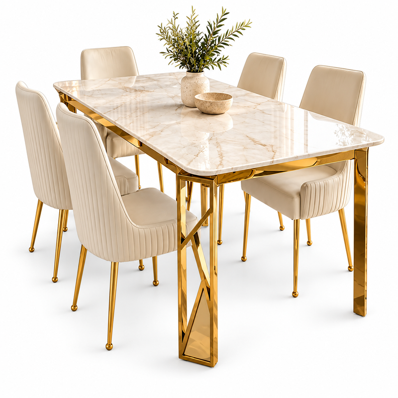 TAVOLINE KUZHINE 2065 200X100X75CM GOLD