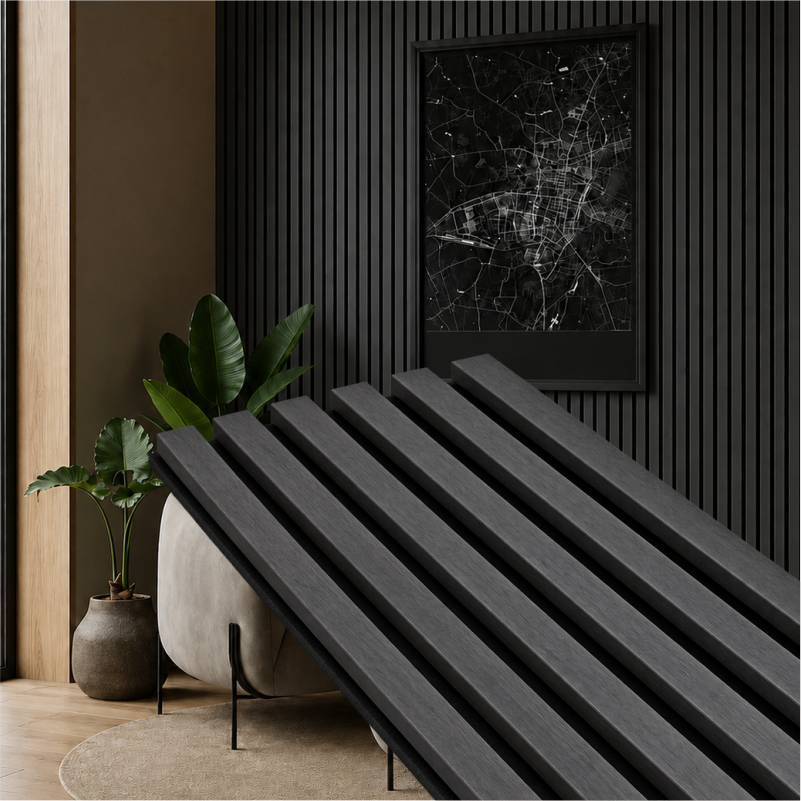 PANEL MURI AKUSTIK 600*2800*22MM M011 ANTRACIT
