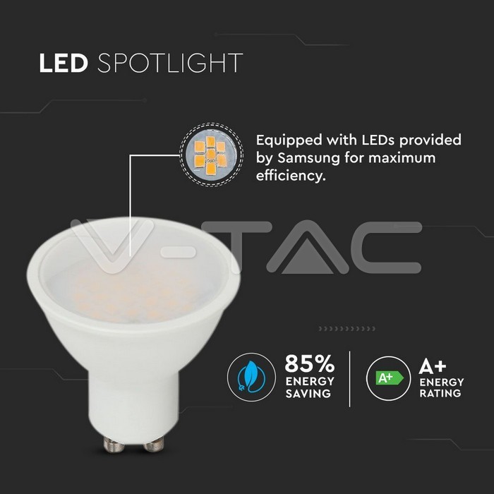 LED SYN V-TAC GU10 10W 6400K 880