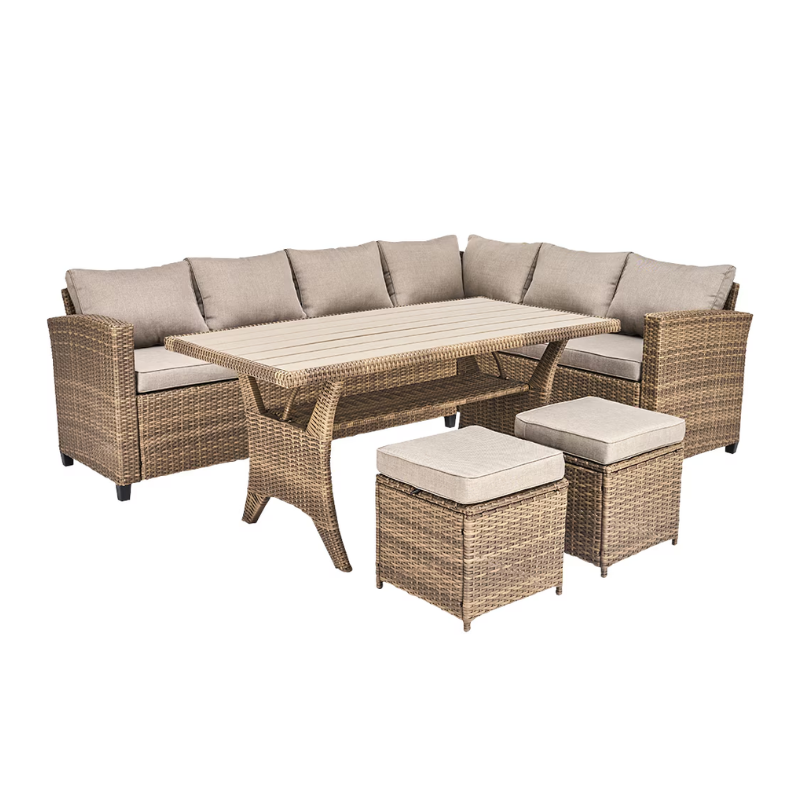 GARDEN SET TDH-GG0125 CORNER SOFA+TABLE + 2TABURE  3/1