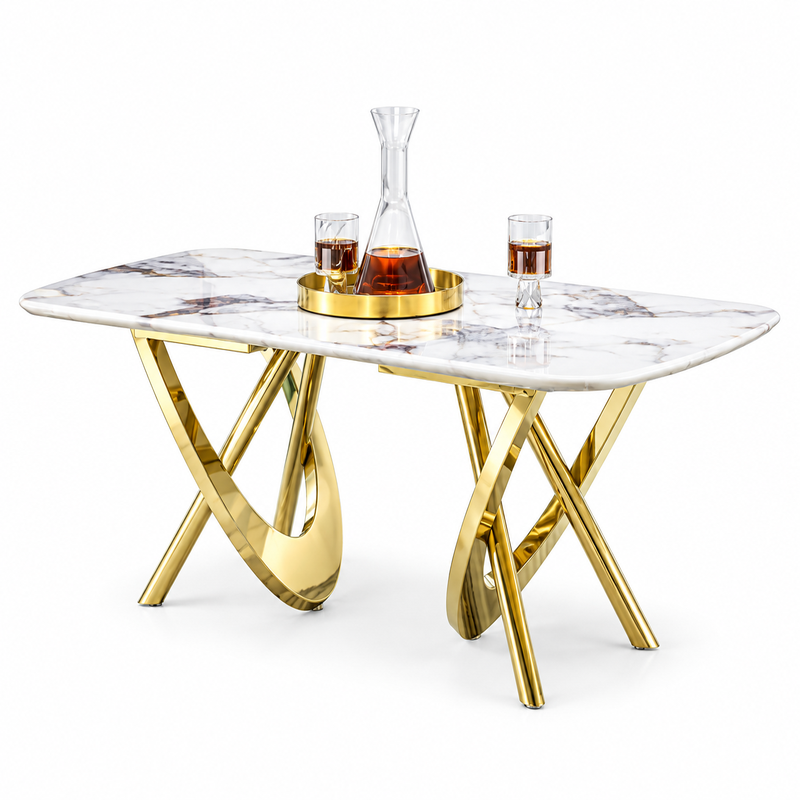 TAVOLINE DITE 2183 130X70X45CM GOLD