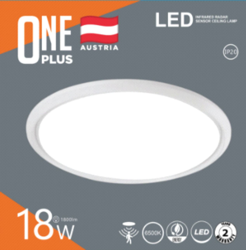 PLLAFONJERKA ONE ME SENSOR TE LEVIZJES 18W 6500K