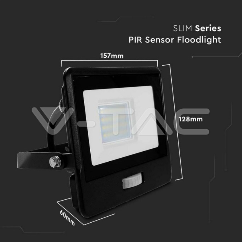 REFLEKTOR V-TAC 20W ME SENSOR 6500K BK 20285