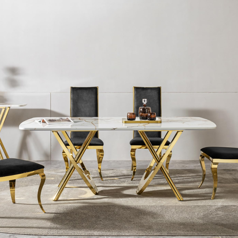 TAVOLINE KUZHINE 2183 200X100X75CM GOLD